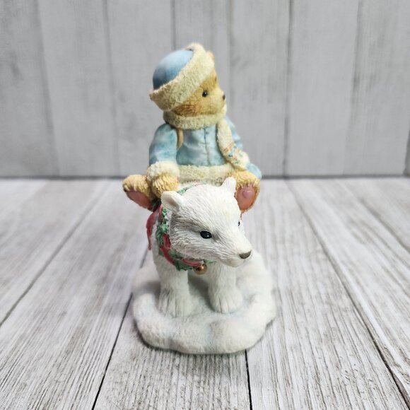 Vintage Cherished Teddies Eric Bear Tidings Of Joy Figurine 1994 #622796 - Picture 2 of 7